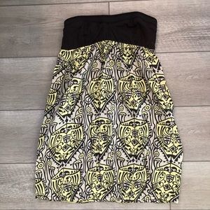 BILLABONG ⭐️ Strapless Black & Yellow Dress Zipper in back & Pockets! Medium
